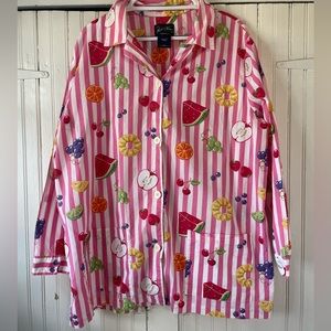Nick + Nora Fruit Striped Pajama Top (size XXL)